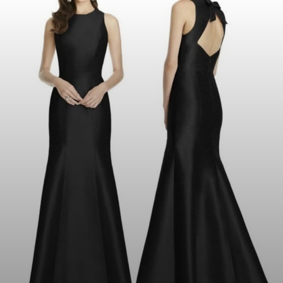 ALFRED SUNG Dresses & Skirts - ALFRED SUNG WOMEN'S BLACK OPEN BOW BACK, BALLGOWN PARTY DRESS, SIZE 10.